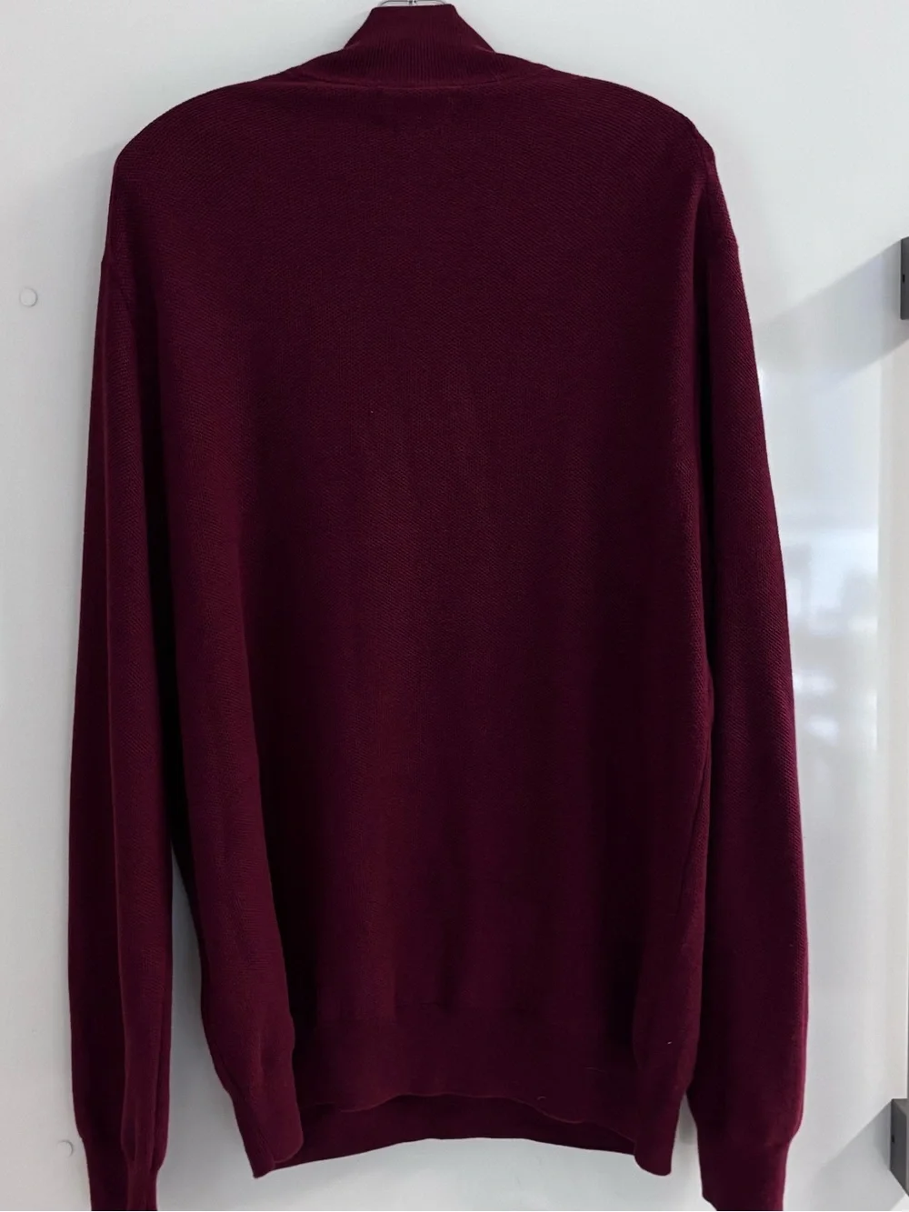 Polo Ralph Lauren 1/2 Zip Textured Knit Sweater Burgundy Blue Pony XL EUC